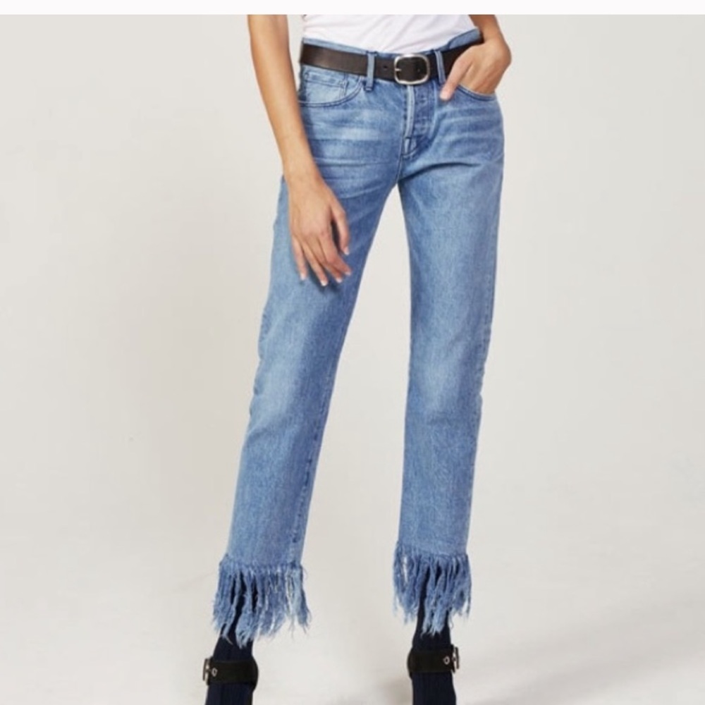 3X1 Crop Fringe Jeans